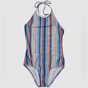 Splendid Girls' Strappy Back High Neck One Piece Swimsuit